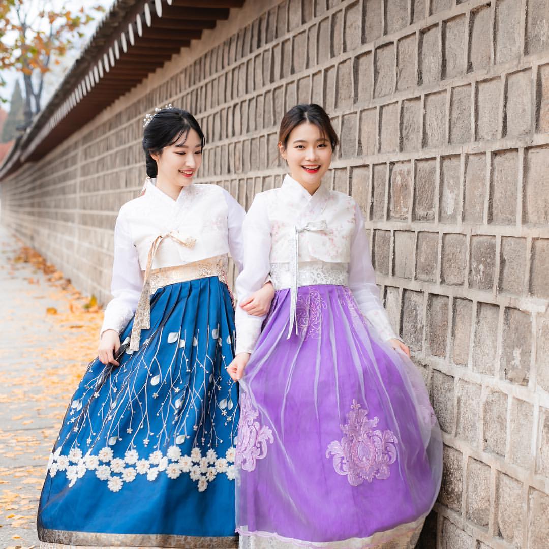 Colorful premium hanbok designs at Seohwa Hanbok rental shop, Seoul